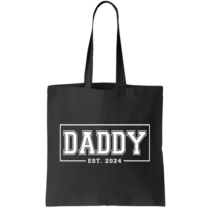 Daddy Est 2024 Promoted To Dad 2024 Pregnancy Announcement Tote Bag