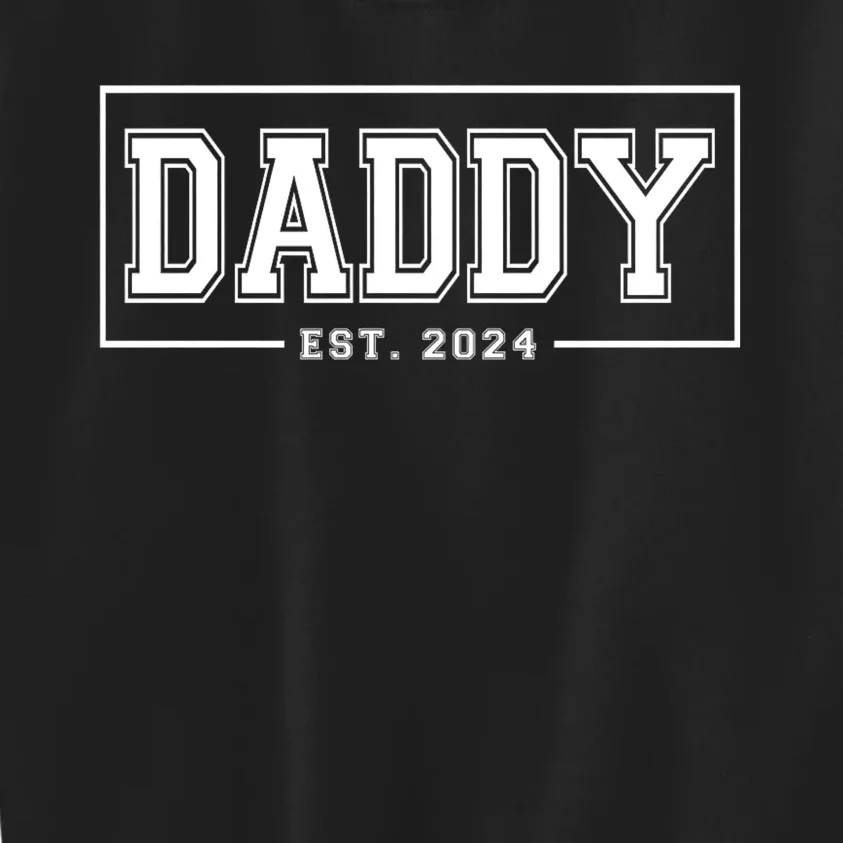 Daddy Est 2024 Promoted To Dad 2024 Pregnancy Announcement Kids Sweatshirt