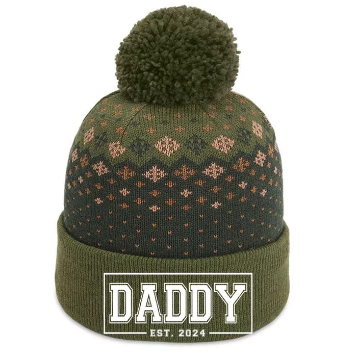 Daddy Est 2024 Promoted To Dad 2024 Pregnancy Announcement The Baniff Cuffed Pom Beanie