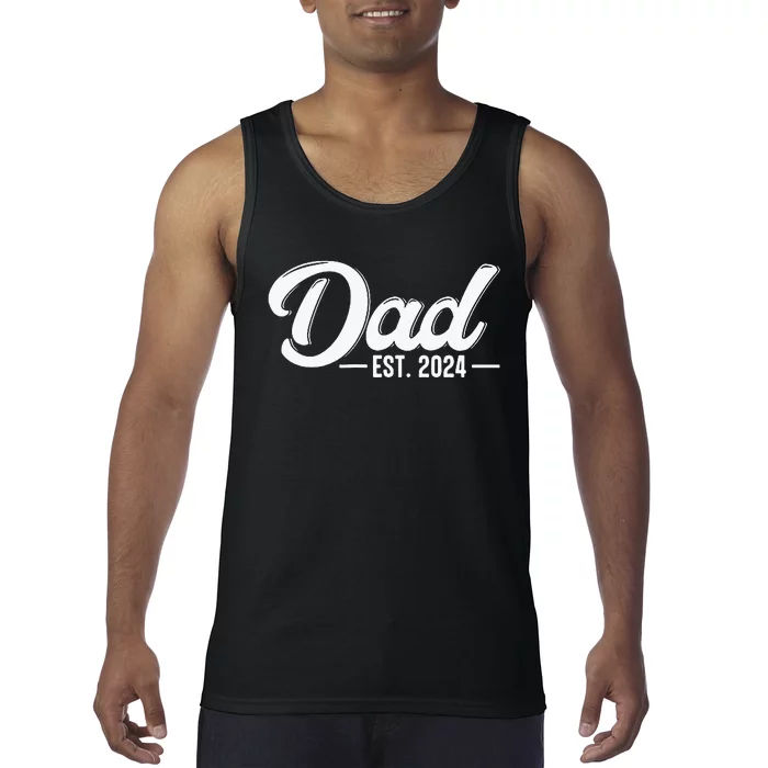 Dad Est. 2024 Soon To Be Dad Pregnancy Announcement Tank Top