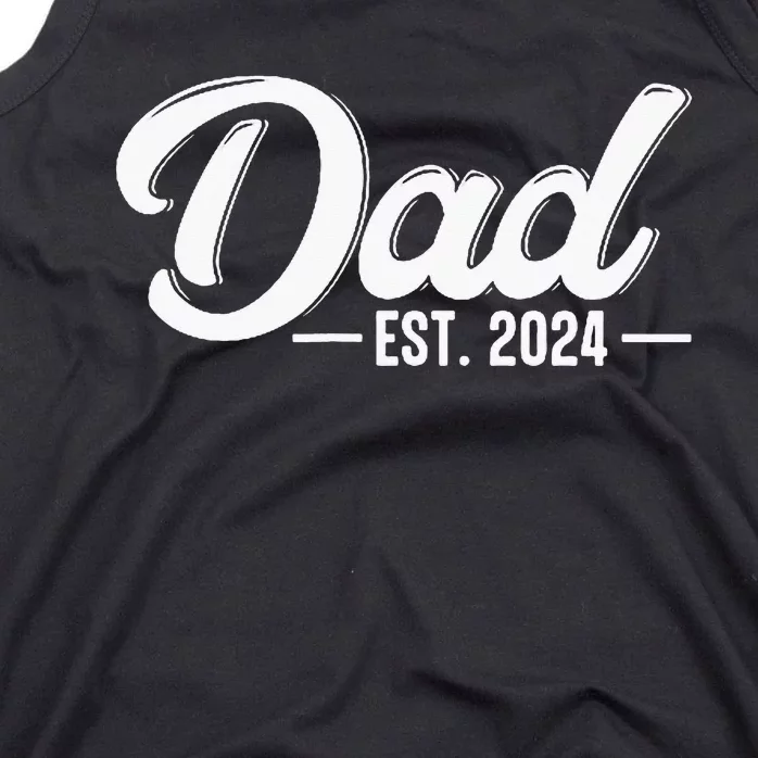 Dad Est. 2024 Soon To Be Dad Pregnancy Announcement Tank Top