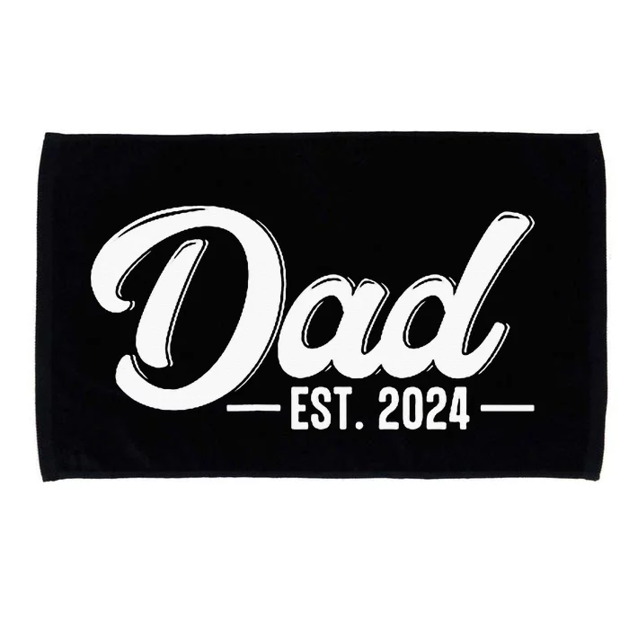 Dad Est. 2024 Soon To Be Dad Pregnancy Announcement Microfiber Hand Towel