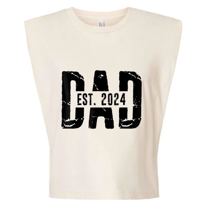 Dad Est. 2024 Gift Dad Fathertobe 2024 Fathers Day Garment-Dyed Women's Muscle Tee