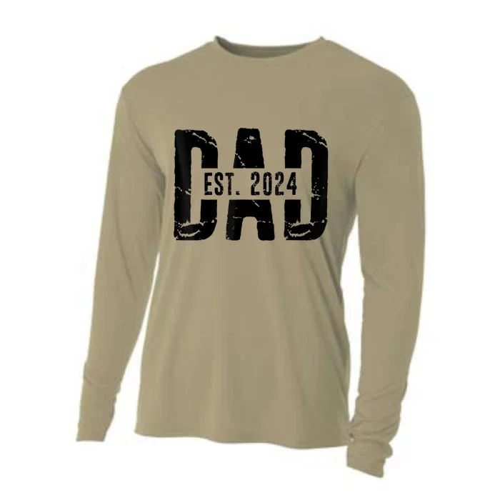 Dad Est. 2024 Gift Dad Fathertobe 2024 Fathers Day Cooling Performance Long Sleeve Crew