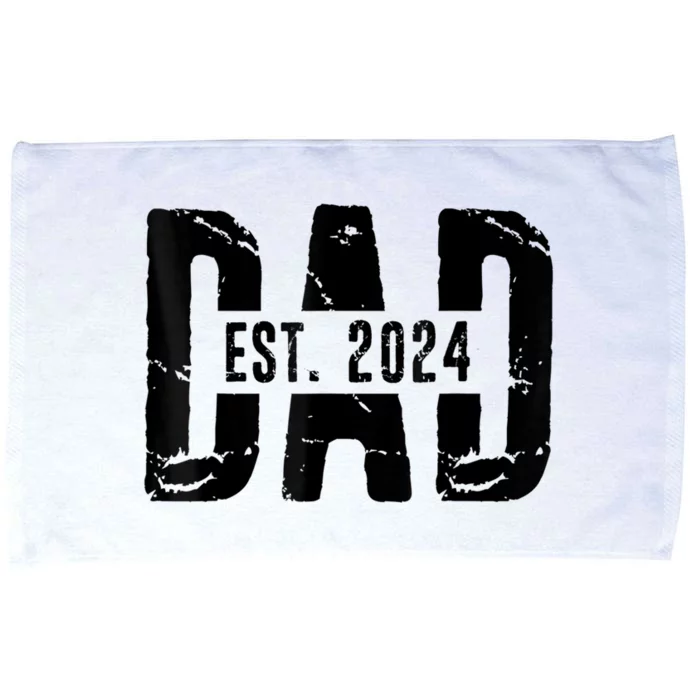 Dad Est. 2024 Gift Dad Fathertobe 2024 Fathers Day Microfiber Hand Towel