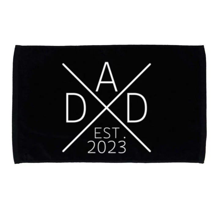 Dad Est 2023 Father Since 2023 Proud Dad 2023 Funny Gift Microfiber Hand Towel