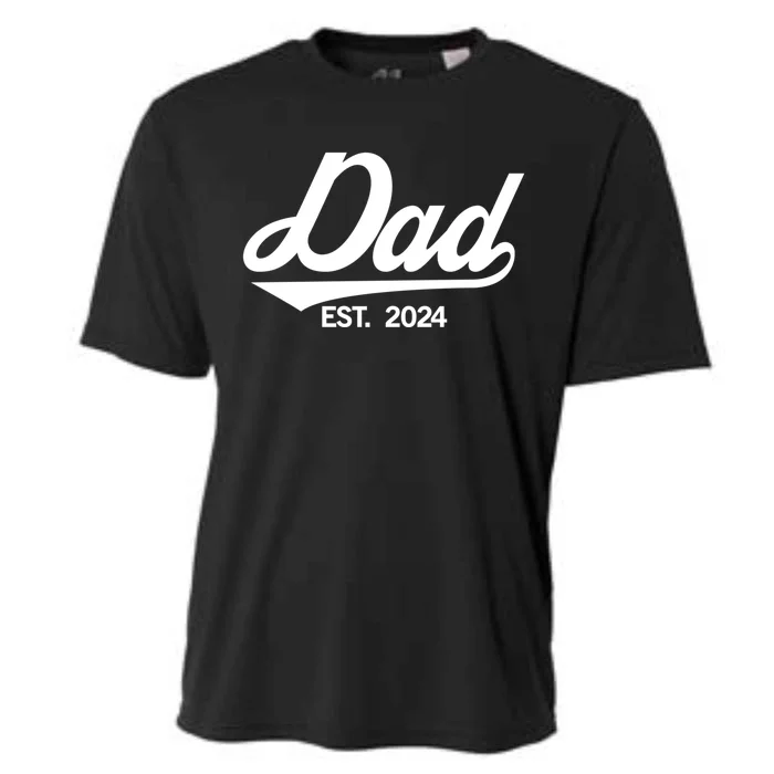 Dad Est 2024 FatherS Day Family Matching Daddy New Dad Funny Gift Cooling Performance Crew T-Shirt