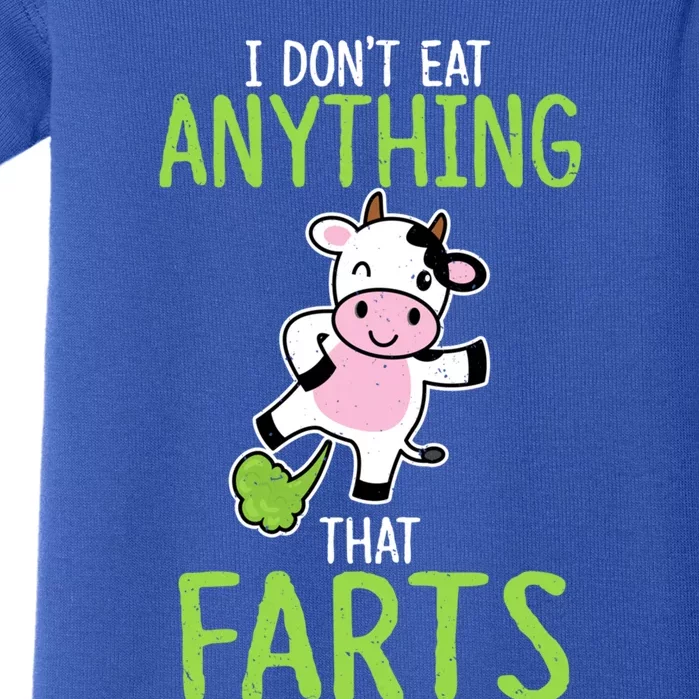 Dont Eat Anything That Farts Vegan Vegetarian Cows Gift Baby Bodysuit