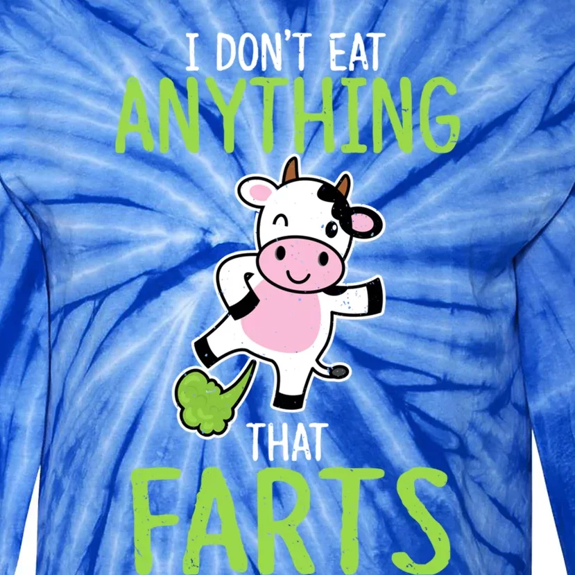 Dont Eat Anything That Farts Vegan Vegetarian Cows Gift Tie-Dye Long Sleeve Shirt