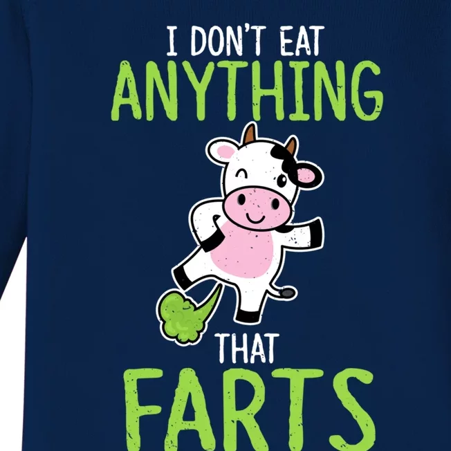 Dont Eat Anything That Farts Vegan Vegetarian Cows Gift Baby Long Sleeve Bodysuit