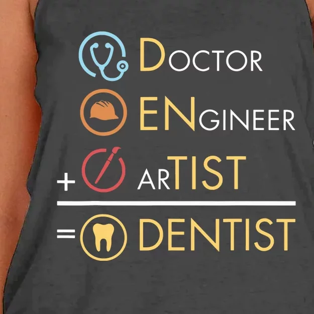 Doctor Engineer Artist Dentist Funny Dental Women's Knotted Racerback Tank