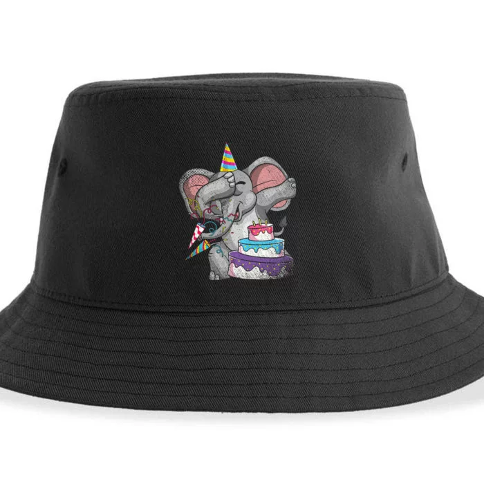 Dabbing Elephant Africa Safari Animal Cake Birthday Sustainable Bucket Hat