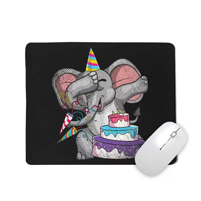 Dabbing Elephant Africa Safari Animal Cake Birthday Mousepad