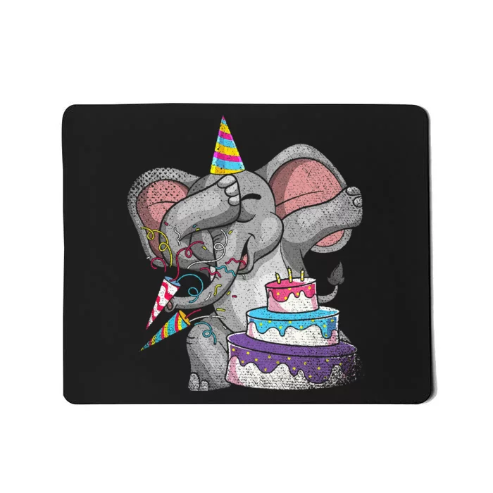 Dabbing Elephant Africa Safari Animal Cake Birthday Mousepad