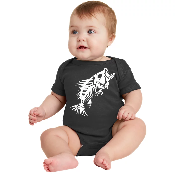 Dead Fish Skeleton X-Ray Baby Bodysuit