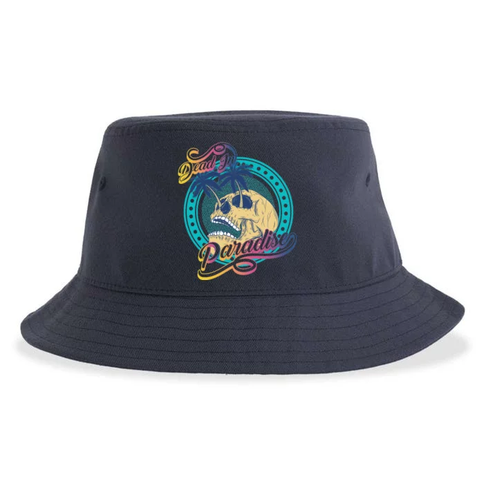 Dead In Paradise Tropical Skull Sustainable Bucket Hat