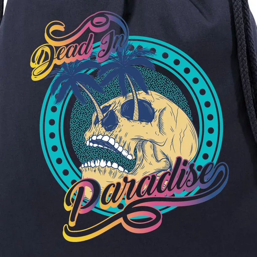 Dead In Paradise Tropical Skull Drawstring Bag