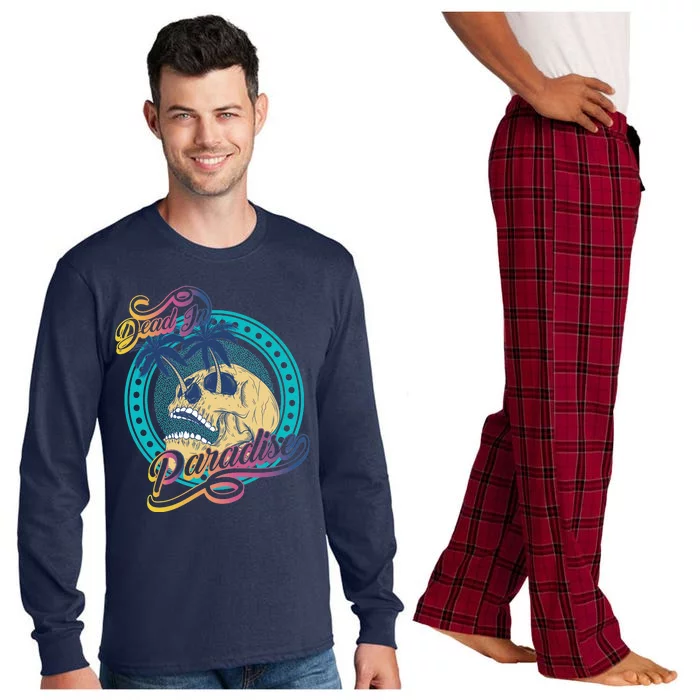 Dead In Paradise Tropical Skull Long Sleeve Pajama Set