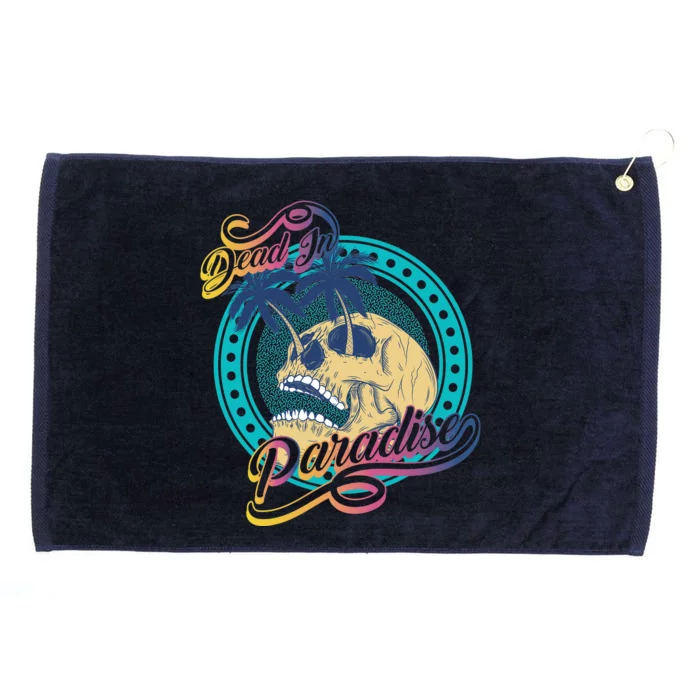 Dead In Paradise Tropical Skull Grommeted Golf Towel