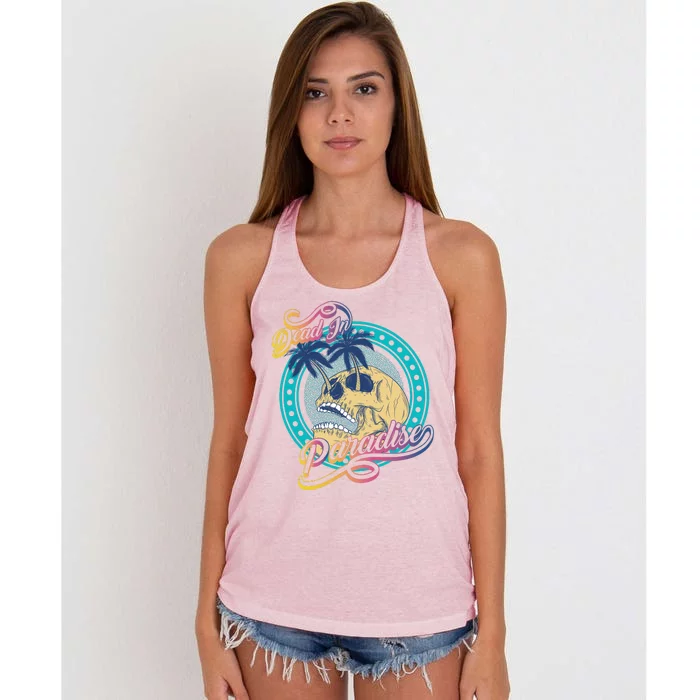 Dead In Paradise Tropical Skull Women's Knotted Racerback Tank