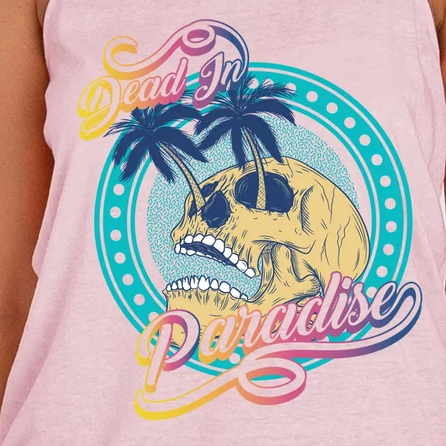 Dead In Paradise Tropical Skull Women's Knotted Racerback Tank