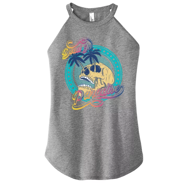 Dead In Paradise Tropical Skull Women’s Perfect Tri Rocker Tank