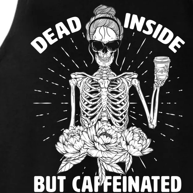 Dead Inside But Caffeinated Ladies Tri-Blend Wicking Tank