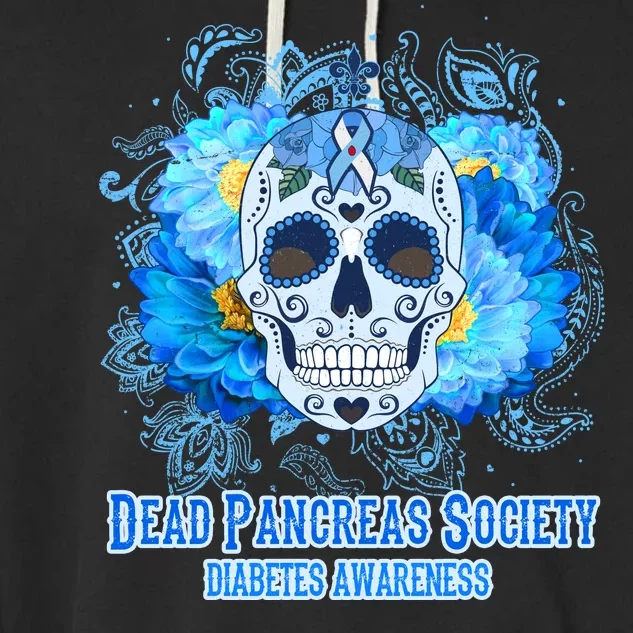 Dead Pancreas Society Diabetes Awareness Sugar Skull Garment-Dyed Fleece Hoodie