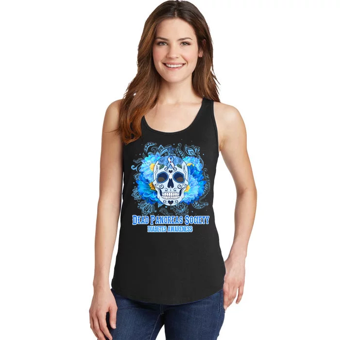 Dead Pancreas Society Diabetes Awareness Sugar Skull Ladies Essential Tank