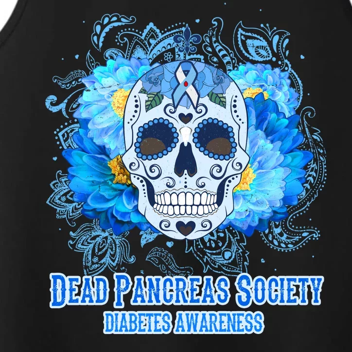 Dead Pancreas Society Diabetes Awareness Sugar Skull Performance Tank