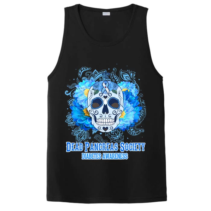 Dead Pancreas Society Diabetes Awareness Sugar Skull Performance Tank