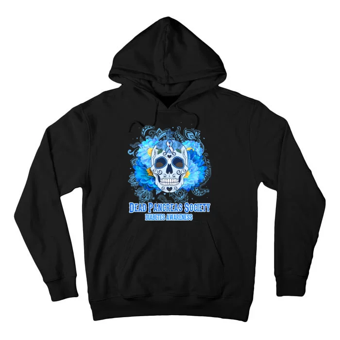 Dead Pancreas Society Diabetes Awareness Sugar Skull Tall Hoodie