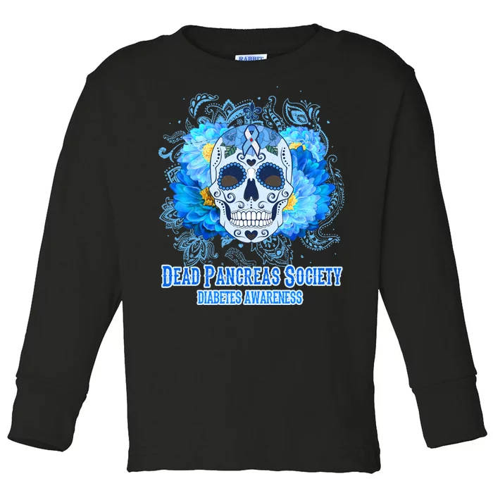 Dead Pancreas Society Diabetes Awareness Sugar Skull Toddler Long Sleeve Shirt