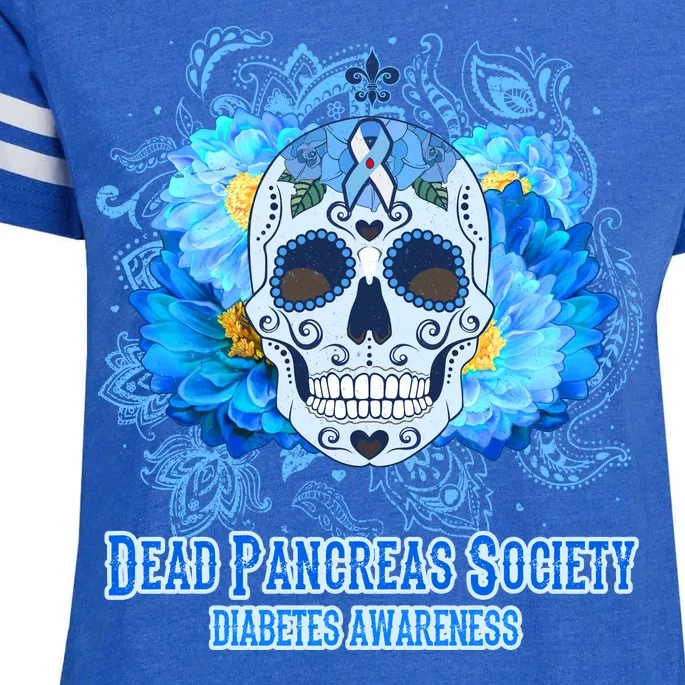 Dead Pancreas Society Diabetes Awareness Sugar Skull Enza Ladies Jersey Football T-Shirt