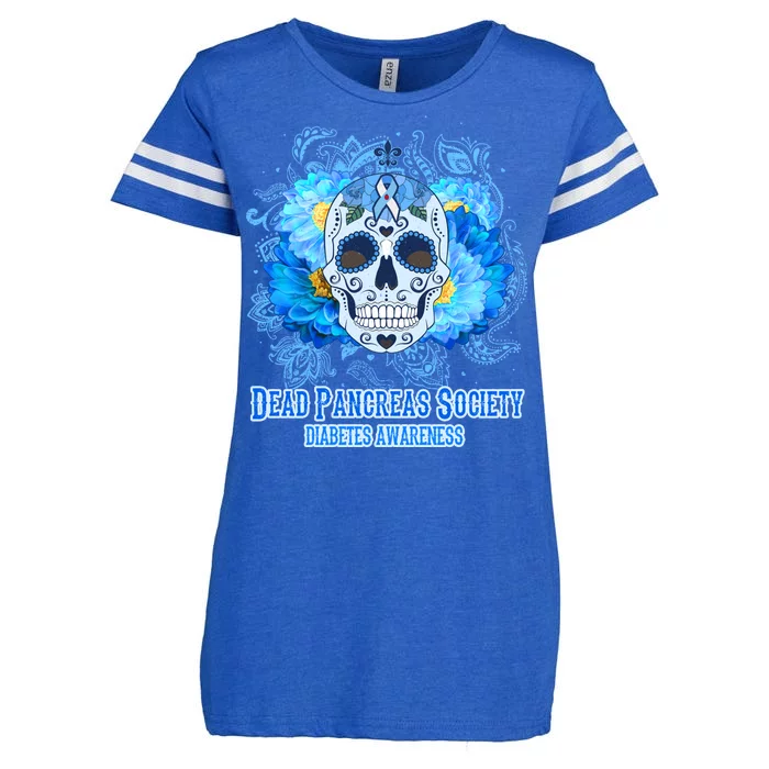 Dead Pancreas Society Diabetes Awareness Sugar Skull Enza Ladies Jersey Football T-Shirt