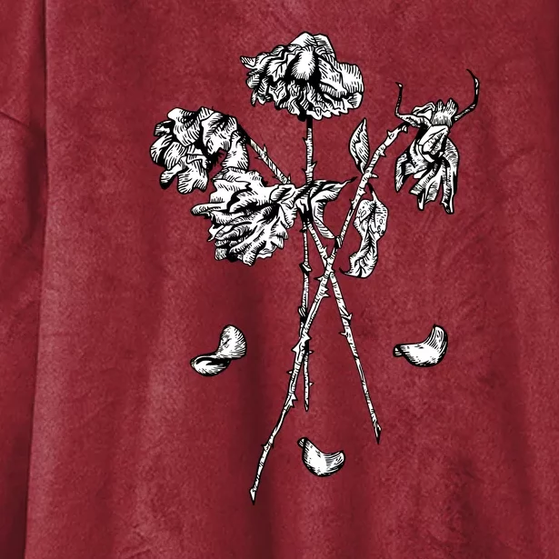 Dead Roses Hooded Wearable Blanket