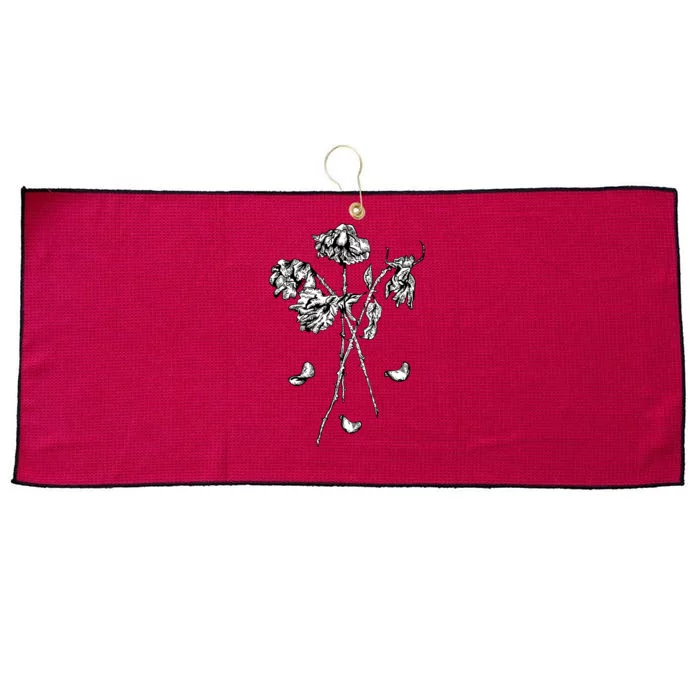 Dead Roses Large Microfiber Waffle Golf Towel