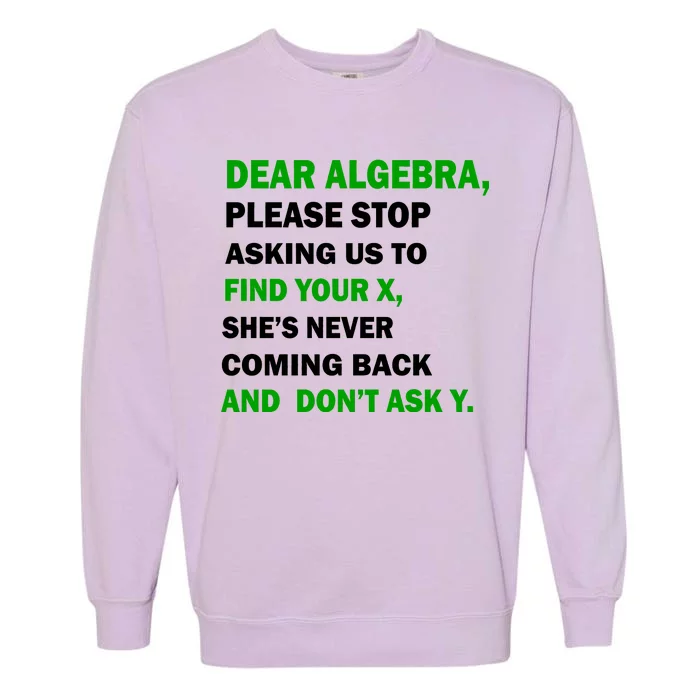 Dear Algebra Find Your X And Don't Tell Y Garment-Dyed Sweatshirt