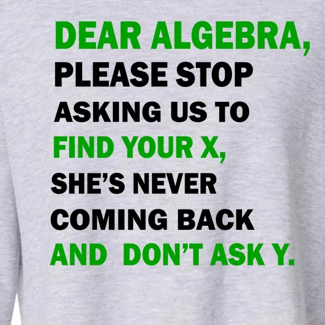 Dear Algebra Find Your X And Don't Tell Y Cropped Pullover Crew