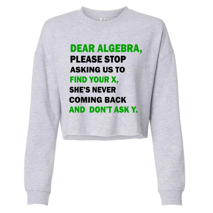 Dear Algebra Find Your X And Don't Tell Y Cropped Pullover Crew