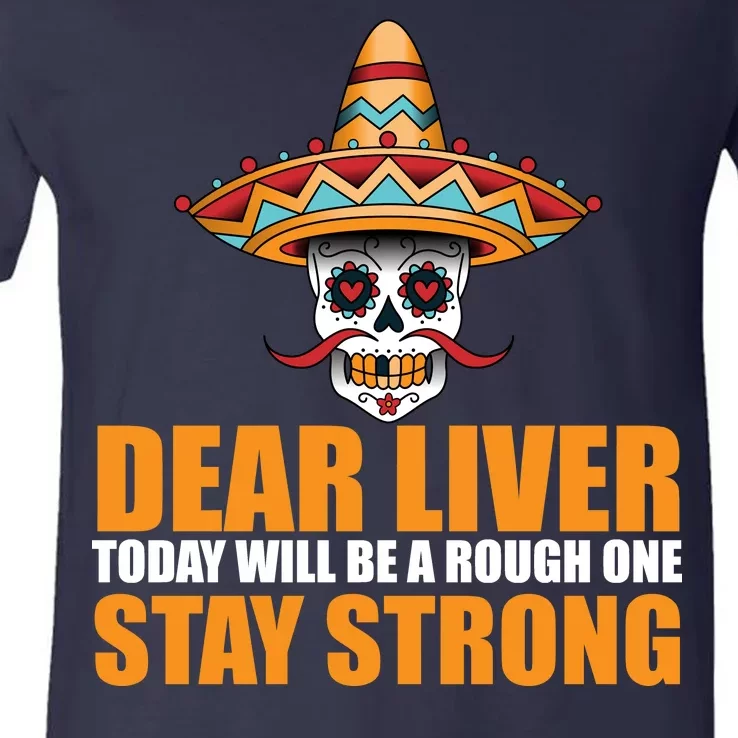 Dear Liver Today Will Be A Rough One Stay Strong1 V-Neck T-Shirt