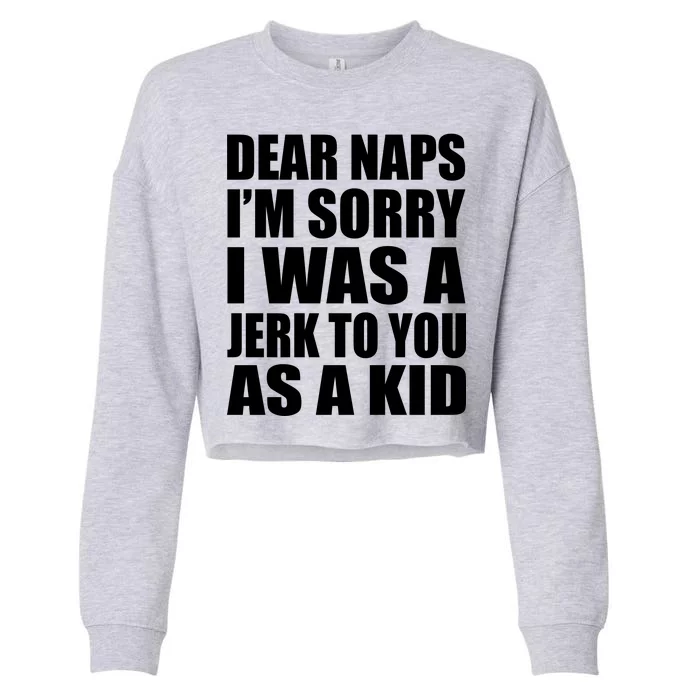 Dear Naps I'm Sorry I Was A Jerk Too You As A Kid Cropped Pullover Crew