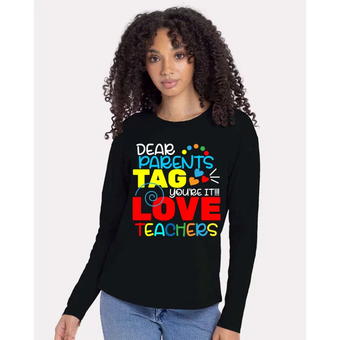 Dear Parents Tag Your It Womens Cotton Relaxed Long Sleeve T-Shirt