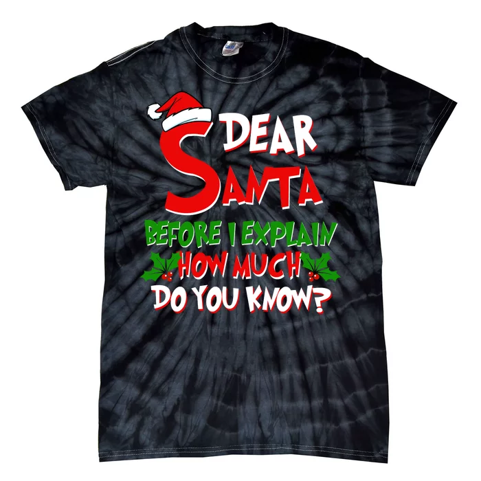 Dear Santa Before I Explain How Much Do You know Tie-Dye T-Shirt