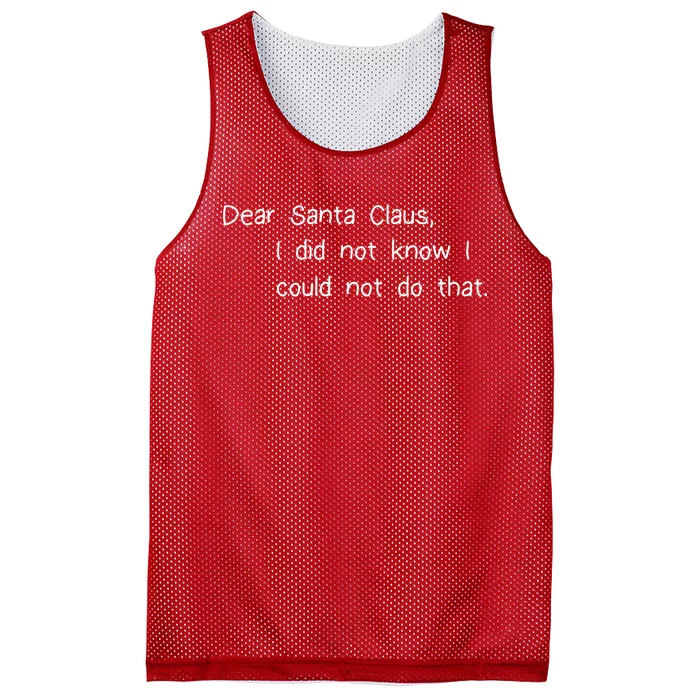 Dear Santa Claus I Did Not Know I Could Not Do That Mesh Reversible Basketball Jersey Tank