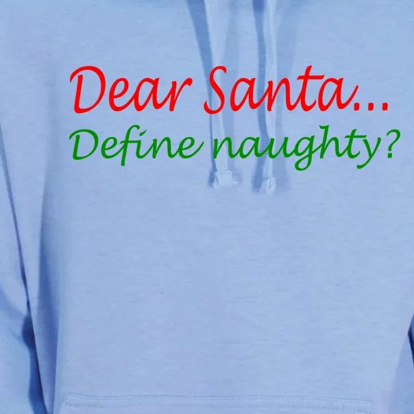 Dear Santa Define Naughty Unisex Surf Hoodie