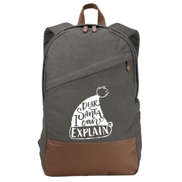 Dear Santa I Can Explain Cotton Canvas Backpack