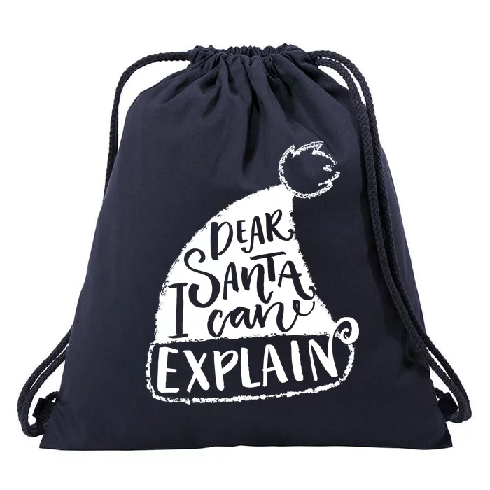 Dear Santa I Can Explain Drawstring Bag