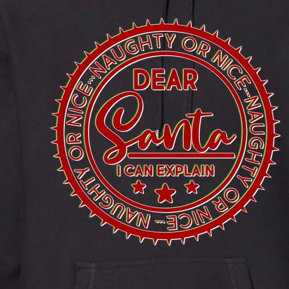 Dear Santa I Can Explain Christmas Emblem Premium Hoodie