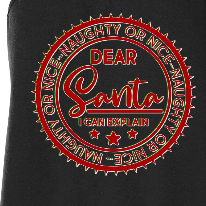 Dear Santa I Can Explain Christmas Emblem Women's Racerback Tank